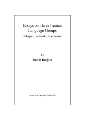 cover image of Essays on Three Iranian Language Groups